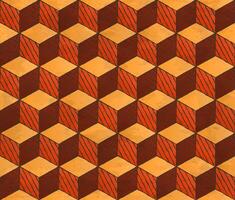 Aged drawing styled cubes pattern vector