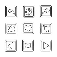 media player icons set, line design, illustration eps10 graphic vector