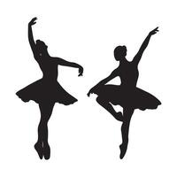 silhouette of ballerina on white background. Symbol of movement. vector