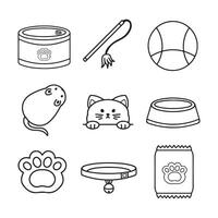 Pet shop icons set. Outline illustration of pet shop icons for web design vector