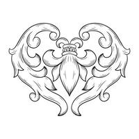 Baroque design element. illustration. Isolated on white background. vector