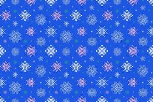Snowflakes seamless pattern. Colorful design elements on blue background. vector