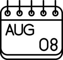 August Colorful Icon vector