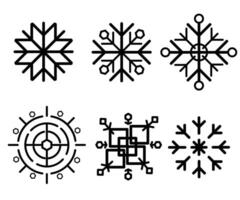 Snowflakes geometry line icon vector