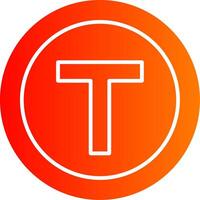 T Junction Colorful Icon vector