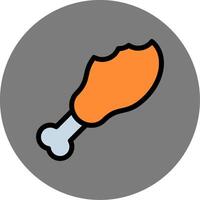 Chicken Leg Colorful Icon vector
