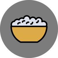 Rice Bowl Colorful Icon vector