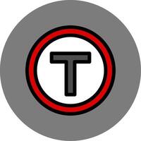 T Junction Colorful Icon vector