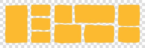 Set of abstract rectangle frames with wiggly borders. Variorse Shapes with zigzag edge vector