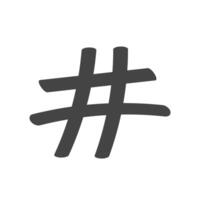 Hand drawn hashtag icon vector