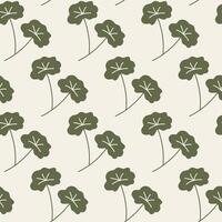 Gotu Kola seamless pattern. Centella Asiatica Print Background. vector
