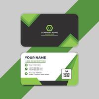 Black and green shape simple business card design vector