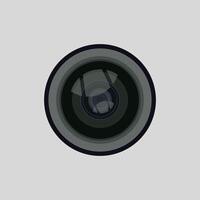 A camera lens on a gray background vector