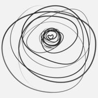 Line Graphic Like Rose with Heart vector