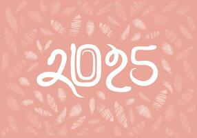 2025 shape as snakes on peach color background vector