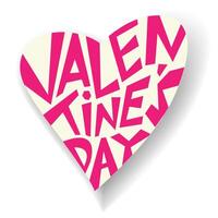 Valentines Day Lettering in Heart Shape Form vector