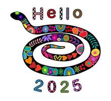 Hello 2025 The various graphics pattern snake vector