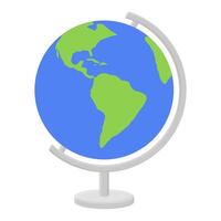 World Globe Education with Stand. World Map Globe Illustration. Simple Globe Icon. vector