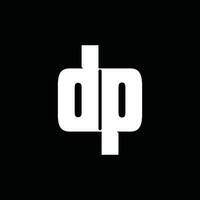 Creative modern initial dp pd logo on a black backround vector