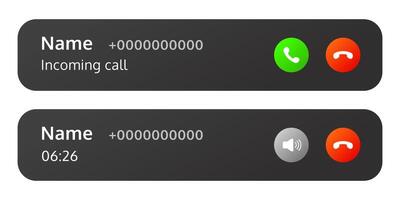 Phone calling screen user interface button icons illustration vector
