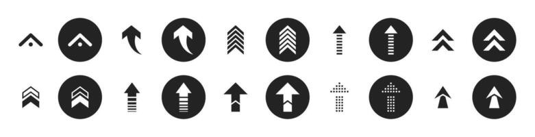 Upward Direction Round Arrows Button Icon Set Illustration vector