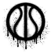 Spray Painted Graffiti basketball icon Sprayed isolated with a white background. vector
