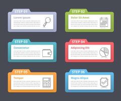 Set of infographic elements with numbers, line icons and place for your text, can be used as workflow, process, steps or options vector