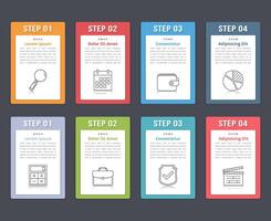 Set of infographic elements with numbers, line icons and place for your text, can be used as workflow, process, steps or options vector