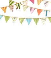 Background with colorful bunting flags vector
