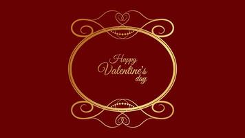 Valentines Day text in a vintage frame. Design banner invitation card recognition web page. illustration. vector
