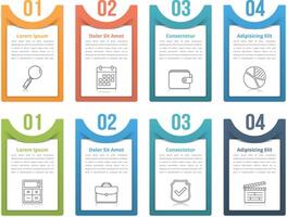 Set of infographic elements with numbers, line icons and place for your text, can be used as workflow, process, steps or options vector