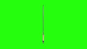 Close-up of a shiny sword on a green background video