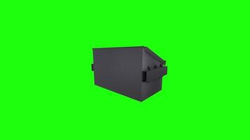 Overview of a dumpster on a bright green background video