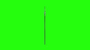 Exploring an ornate spear displayed against a green background video