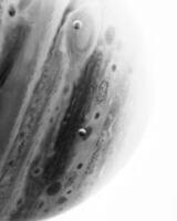 Jupiter planet of the solar system as it is seen in telescope, science fiction illustration Negative mode sketch illustration photo
