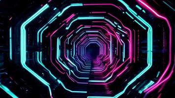 Neon Circuit Pathway Digital Flow video