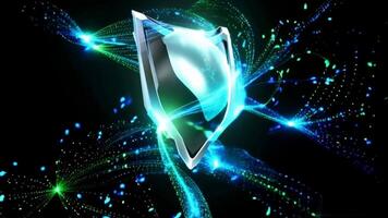 Cybersecurity Shield with Data Particles video