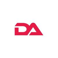 letters da red linked simple geometric logo vector