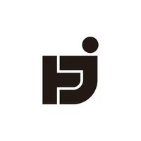 letters tj simple geometric linked logo vector