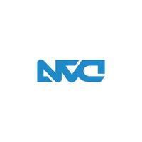 letters nvc simple linked geometric logo vector