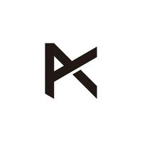 letters mk linked abstract simple geometric logo vector