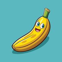 3D Cartoon Illustration of a D and 3D Banana Fruit vector