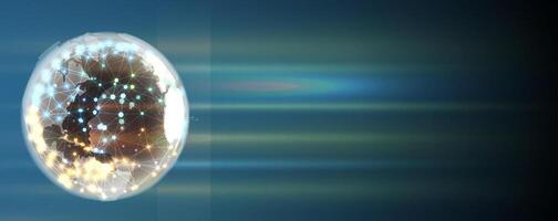 a glowing sphere with a light coming from it vector