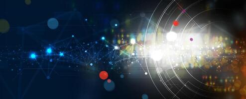 abstract digital technology background with circles and dots vector