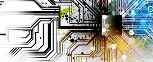 a computer circuit board with many different colors vector