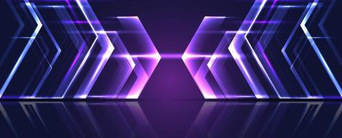 abstract neon lights background with reflection vector