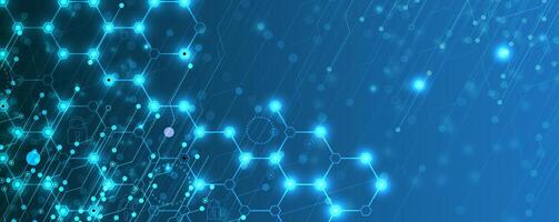 blue background with a lot of dots and lines vector