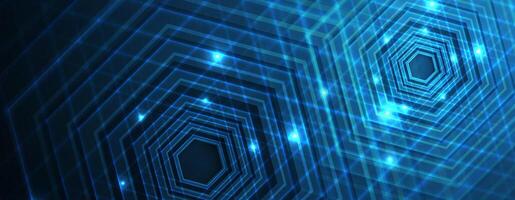 abstract blue background with hexagonal shapes vector