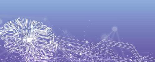 abstract background with a circuit board and a brain vector