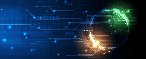 technology background with glowing circuit lines vector